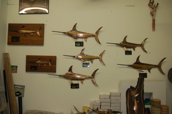 trophies fishing copper fish swordfish