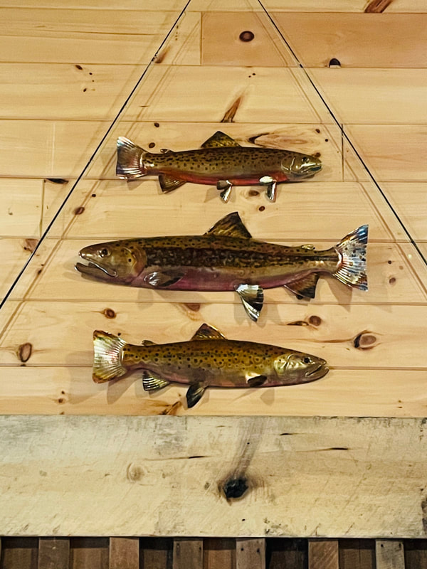 trout copper fish art rainbow brown brook