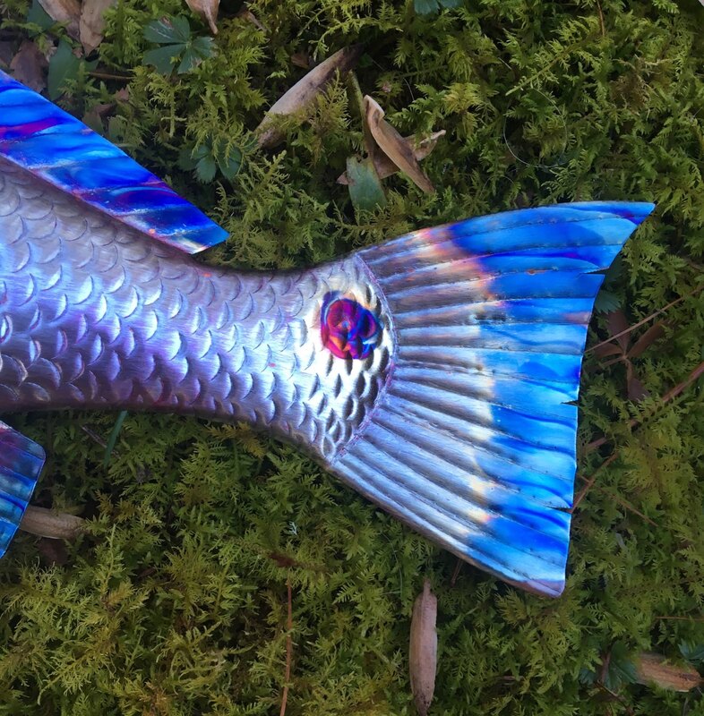 Redfish tail copper fish art