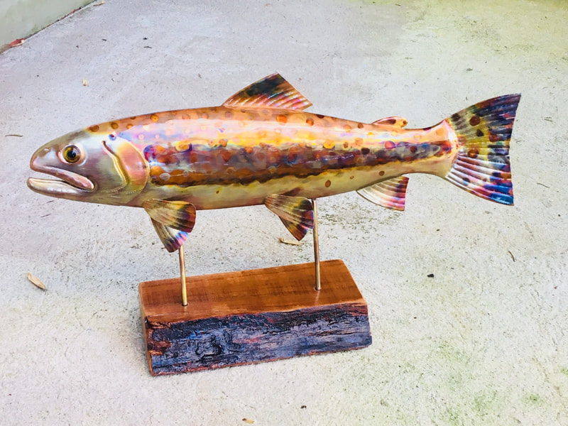 copper art fish trout