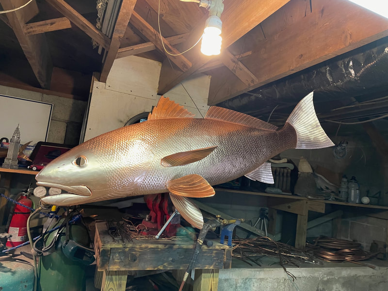copper art fish redfish