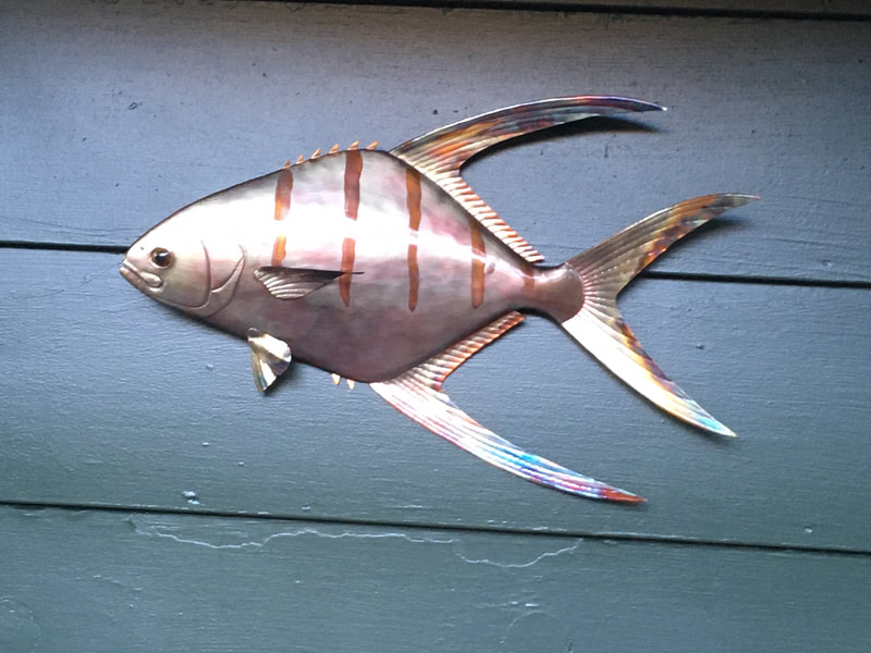 copper fish art pompano