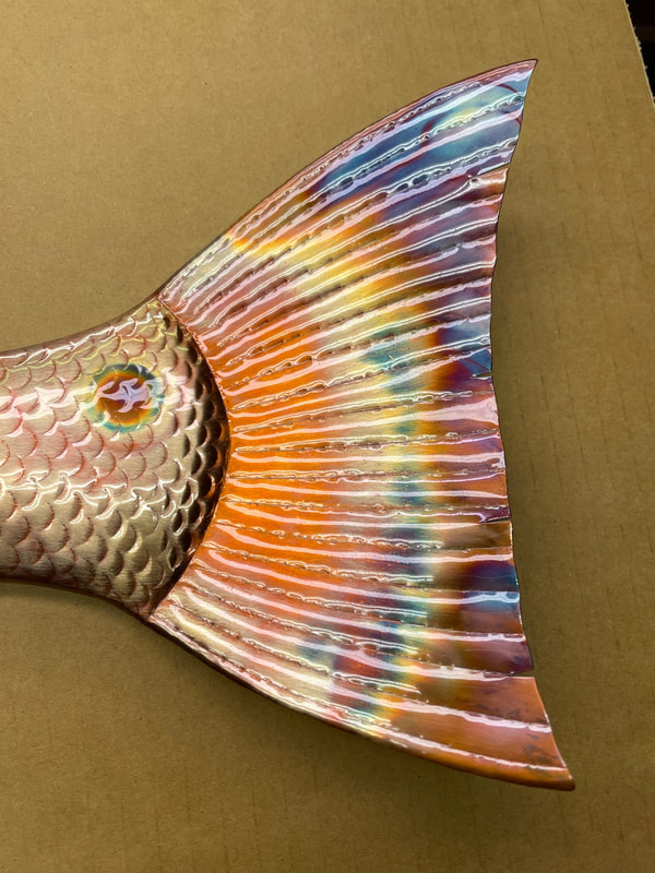 copper fish art sculpture replica 