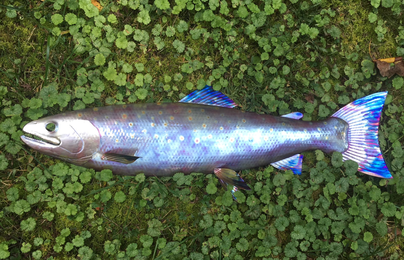 copper fish salmon art 