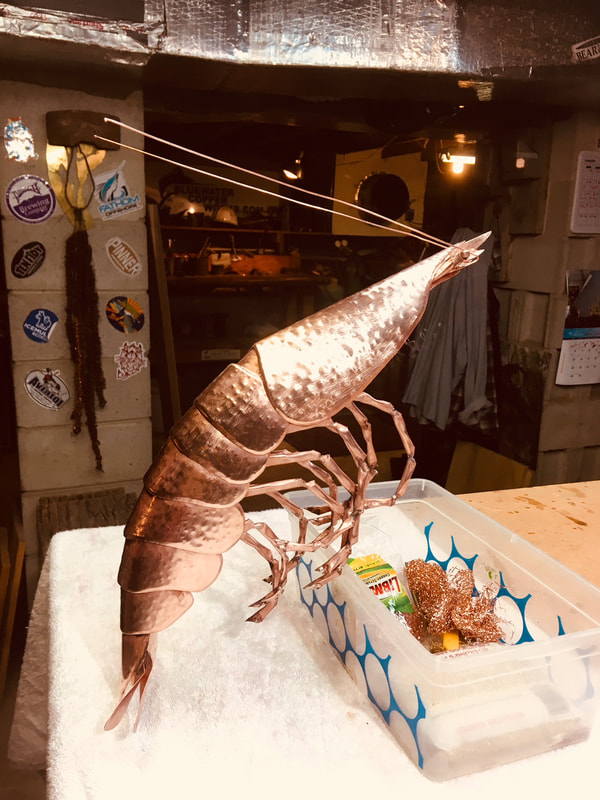copper art shrimp