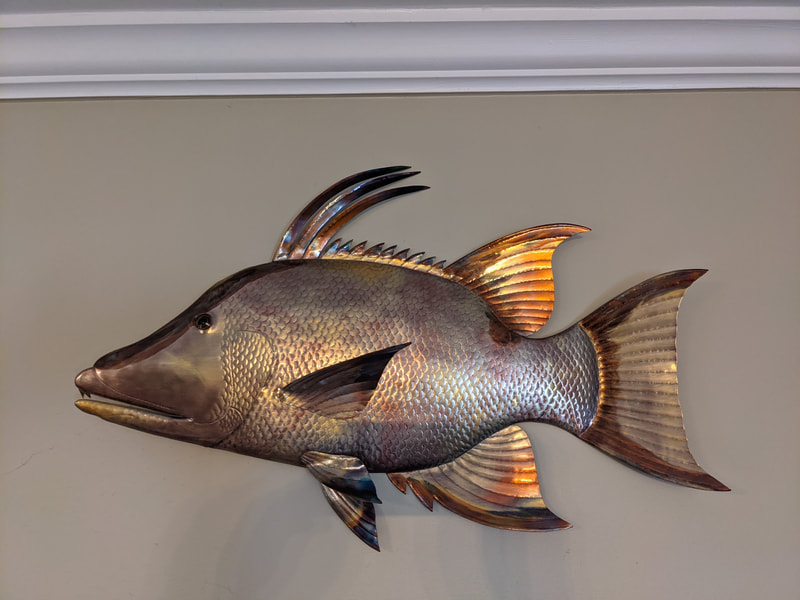 hog snapper copper fish art